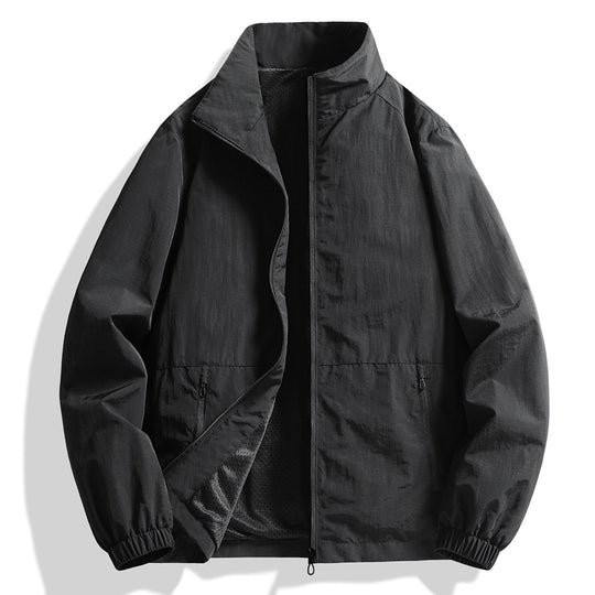 Herren Leichte Windjacke mit hohem Kragen Nord Taschen