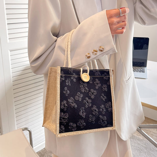 Damen Stoff Tragetasche mit floralem Design Nord Taschen
