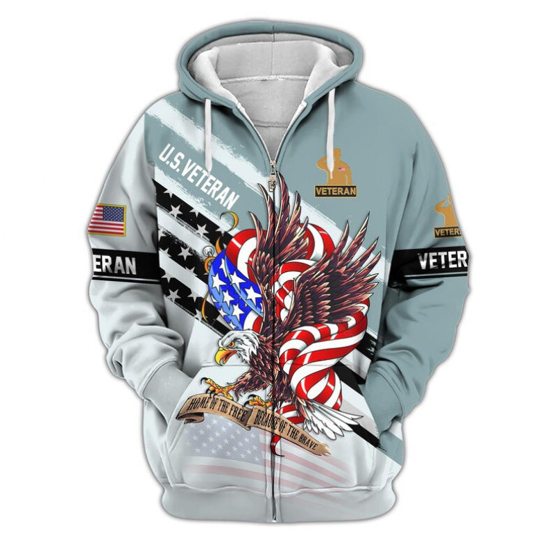 Herren Kapuzensweater mit amerikanischem Veteranenmotiv Nord Taschen
