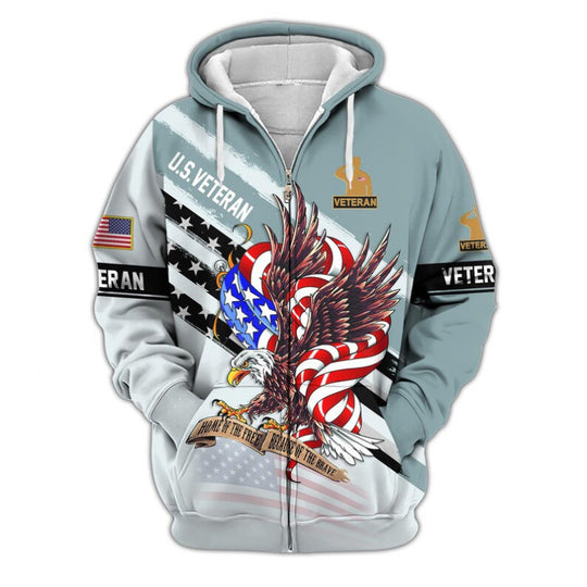 Herren Kapuzensweater mit amerikanischem Veteranenmotiv Nord Taschen