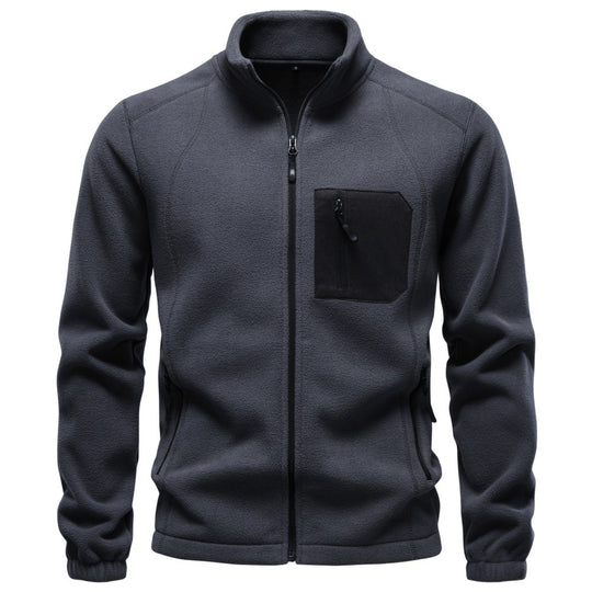 Herren Outdoor-Fleecejacke mit Stehkragen und Reißverschluss-Brusttasche Nord Taschen