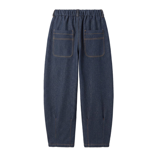 Damen Hochtaillierte weite Culotte-Hose mit Bügelfalte und elastischem Rückenteil Nord Taschen