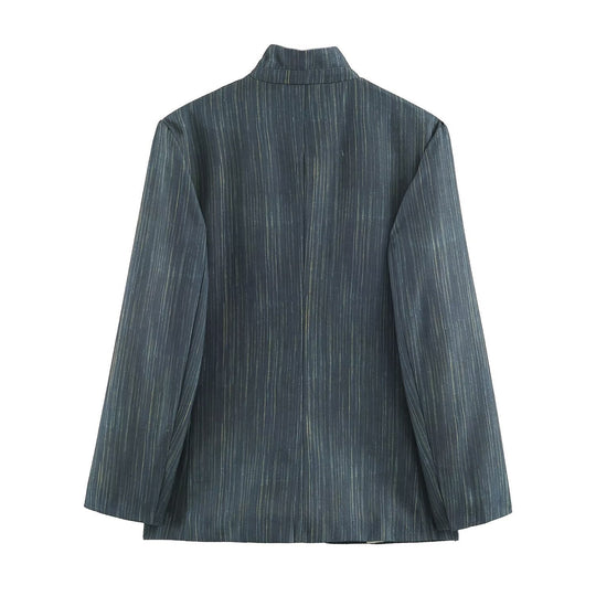 Damen Lang geschnittener Blazer mit Stehkragen und aufgesetzten Taschen Nord Taschen