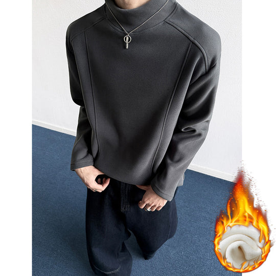 Herren Oversize Stehkragen-Sweatshirt mit Raglanärmeln und dezentem Farbverlauf Nord Taschen