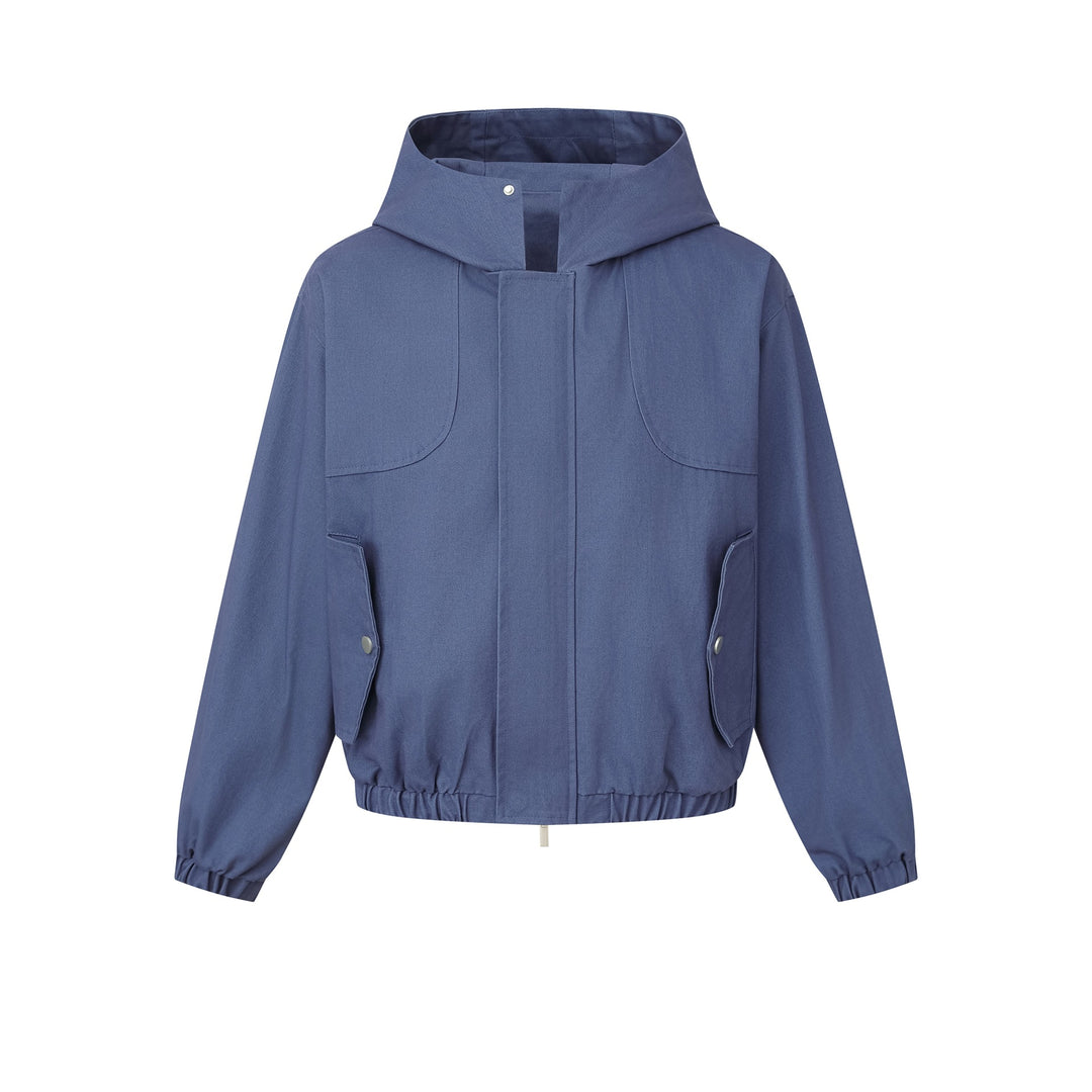 Damen Kurz geschnittene Kapuzenblousonjacke mit Tunnelzugsaum und aufgesetzten Pattentaschen Nord Taschen