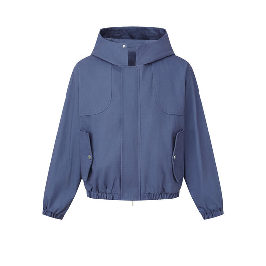 Damen Kurz geschnittene Kapuzenblousonjacke mit Tunnelzugsaum und aufgesetzten Pattentaschen Nord Taschen