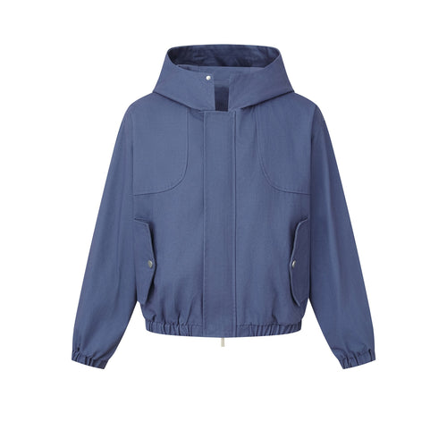 Damen Kurz geschnittene Kapuzenblousonjacke mit Tunnelzugsaum und aufgesetzten Pattentaschen Nord Taschen