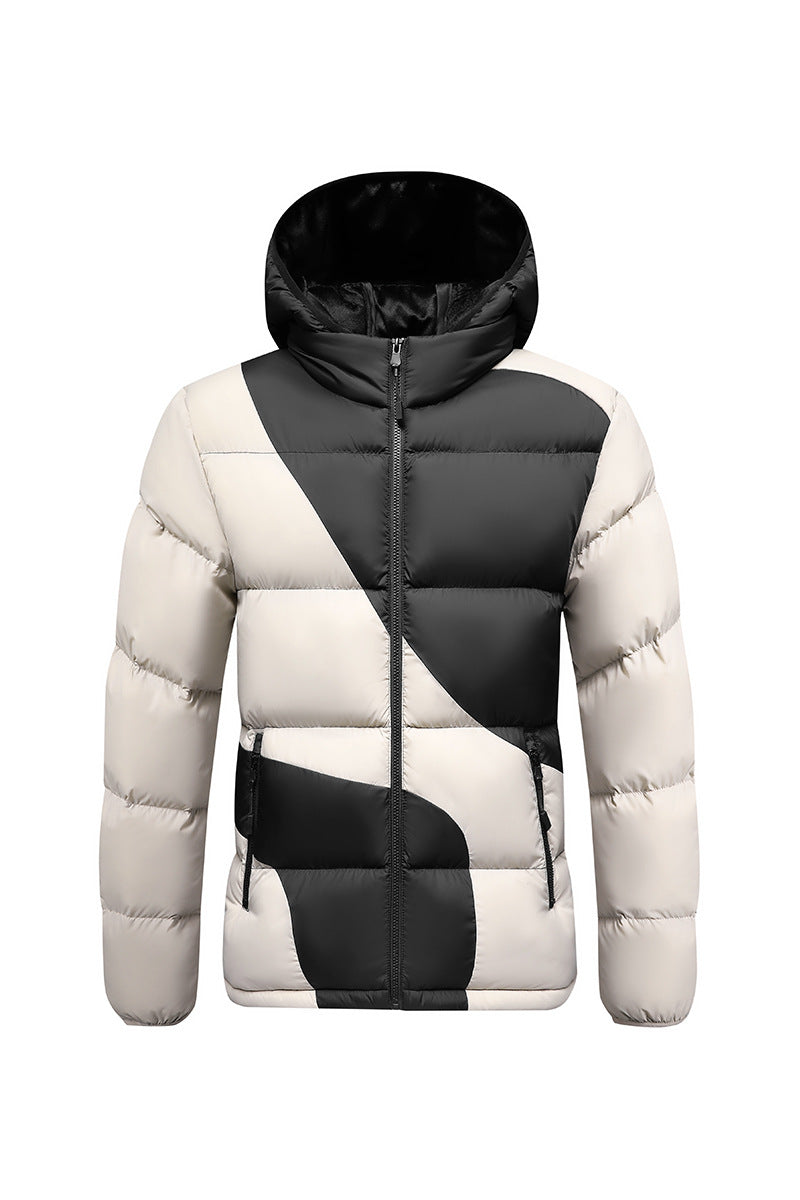 Herren Steppjacke mit Kapuze, auffälligem Colourblock-Muster und thermischer Isolierung Nord Taschen