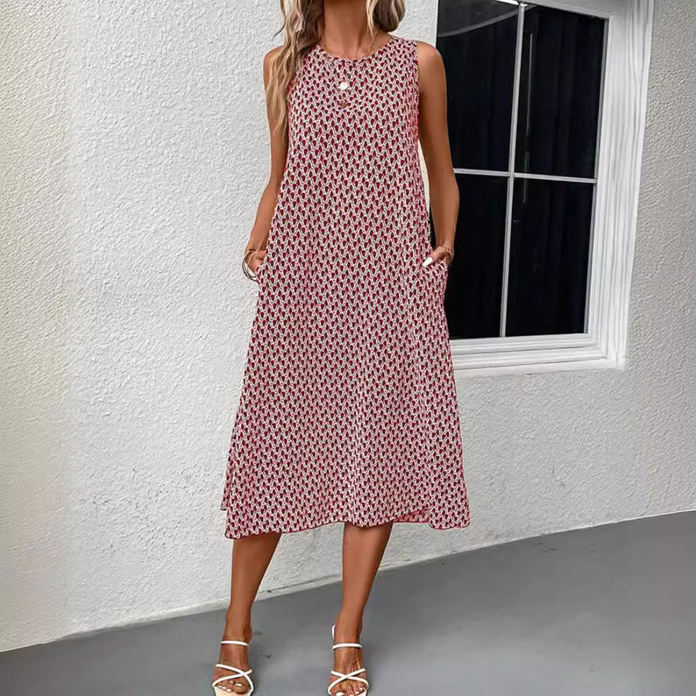 Damen lässiges Midi-Kleid mit asymmetrischem Schnitt und raffinierten Akzenten