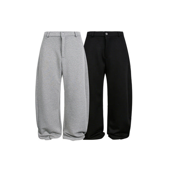 Damen Weite Cropped-Sweathose mit Gürtelschlaufen, Bundfalten und ballonförmigem Saum Nord Taschen