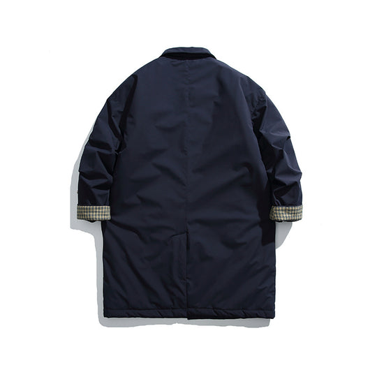 Herren Wattierter Mantel mit Hemdkragen und Thermofutter Nord Taschen