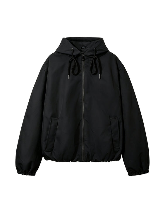 Damen Kapuzen-Bomberjacke mit gerafftem Saum und Eingrifftaschen Nord Taschen