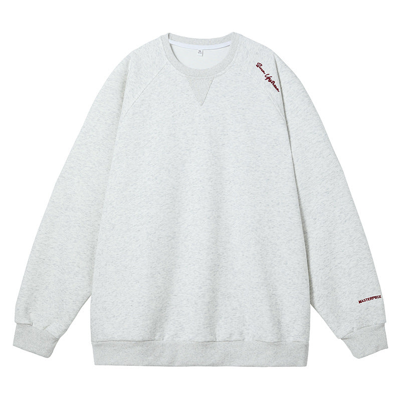 Unisex Boxy-Sweatshirt aus Mélange-French-Terry mit Raglanärmeln und dezenter Script-Stickerei Nord Taschen