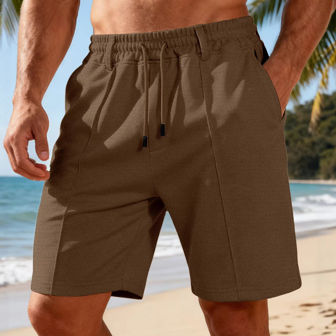 Herren nan Chino-inspirierte Relax-Shorts mit Bundfalten elastischem Tunnelzug und Eingrifftaschen Nord Taschen