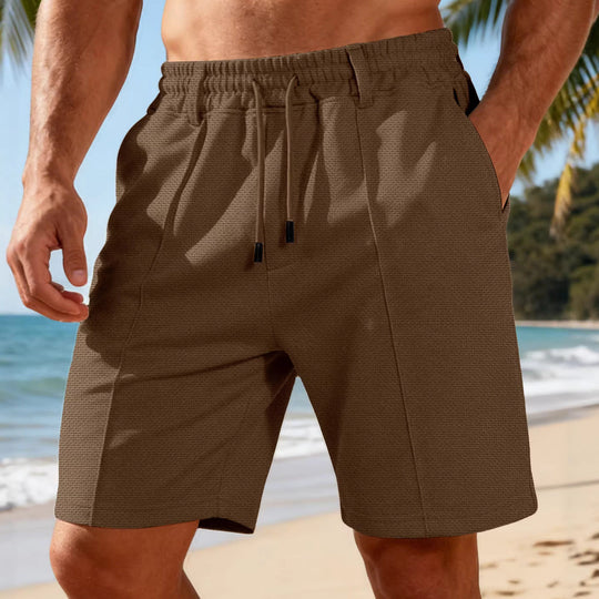 Herren nan Chino-inspirierte Relax-Shorts mit Bundfalten elastischem Tunnelzug und Eingrifftaschen Nord Taschen