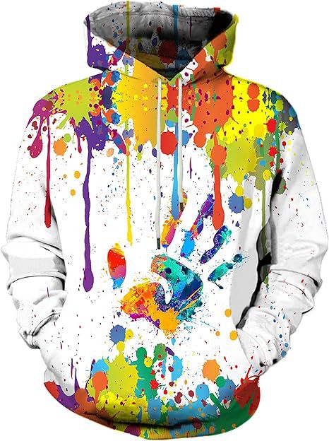 Damen Farbenfroher Hoodie mit kreativen Spritzmotiven Nord Taschen