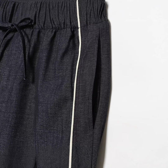 Damen Weitgeschnittene Lounge-Hose mit Tunnelzug und Kontrastpaspel Nord Taschen
