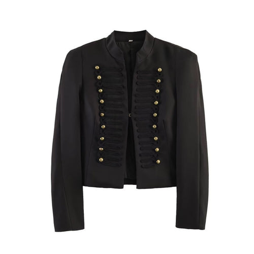 Damen Kurze marschallinspirierte Blazerjacke mit dekorativer Knopfreihe und Kordelbesatz Nord Taschen