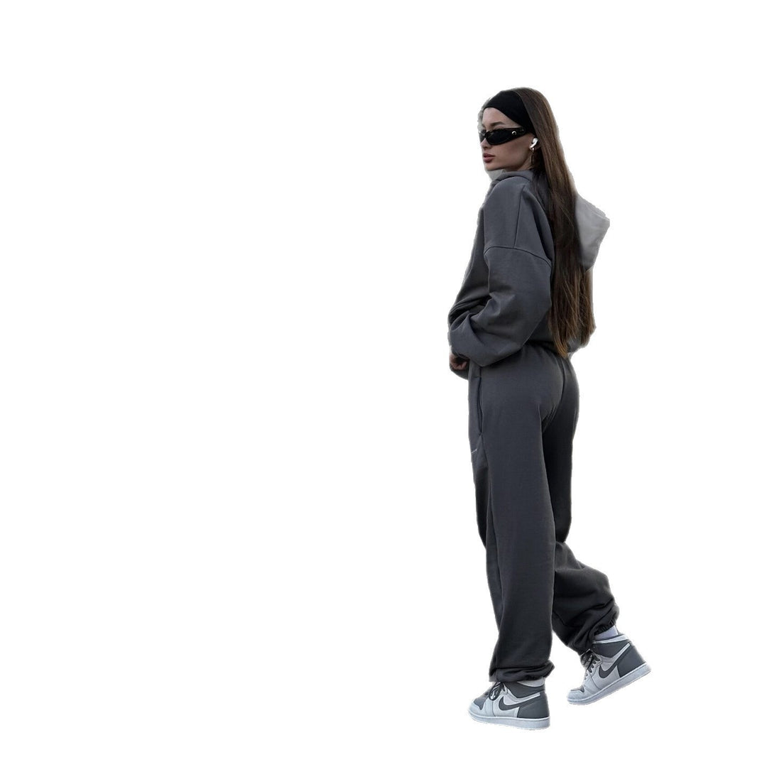 Damen Zip-Hoodie und Relax-Fit Jogginghose aus French-Terry mit elastischem Bund und Kängurutaschen Nord Taschen