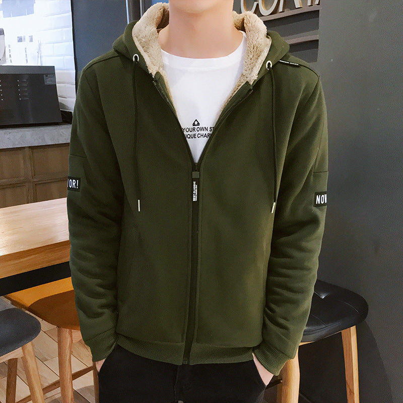 Herren Urbaner Zip‑Hoody mit Teddyfutter, Stehkragen‑Kapuze & gerippten Bündchen Nord Taschen