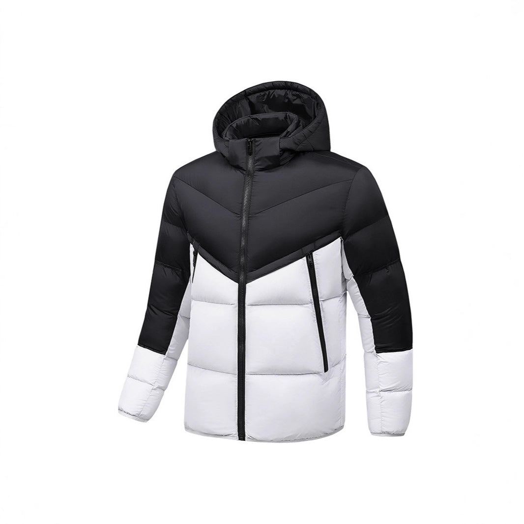 Herren Leichte Daunenoptik-Steppjacke mit Kapuze, winddichter Thermoisolierung und vertikalen Reißverschlusstaschen Nord Taschen