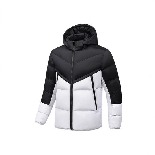 Herren Leichte Daunenoptik-Steppjacke mit Kapuze, winddichter Thermoisolierung und vertikalen Reißverschlusstaschen Nord Taschen