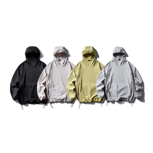 Unisex Leichter technischer Kapuzen-Anorak mit Raglanärmeln, Ärmeltaschen und Kordelzug Nord Taschen