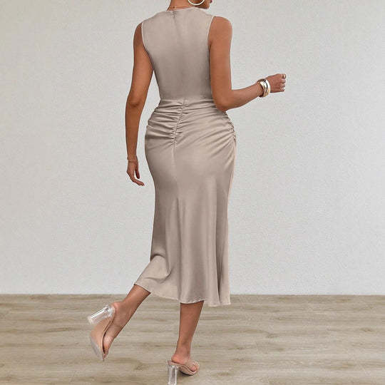 Damen Elegantes Midi-Kleid mit taillierter Passform und raffinierter Raffung - Vittorelli