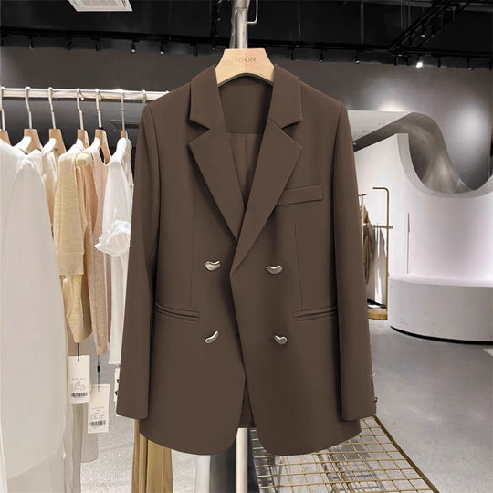 Damen Modischer Zweireiher Blazer Nord Taschen