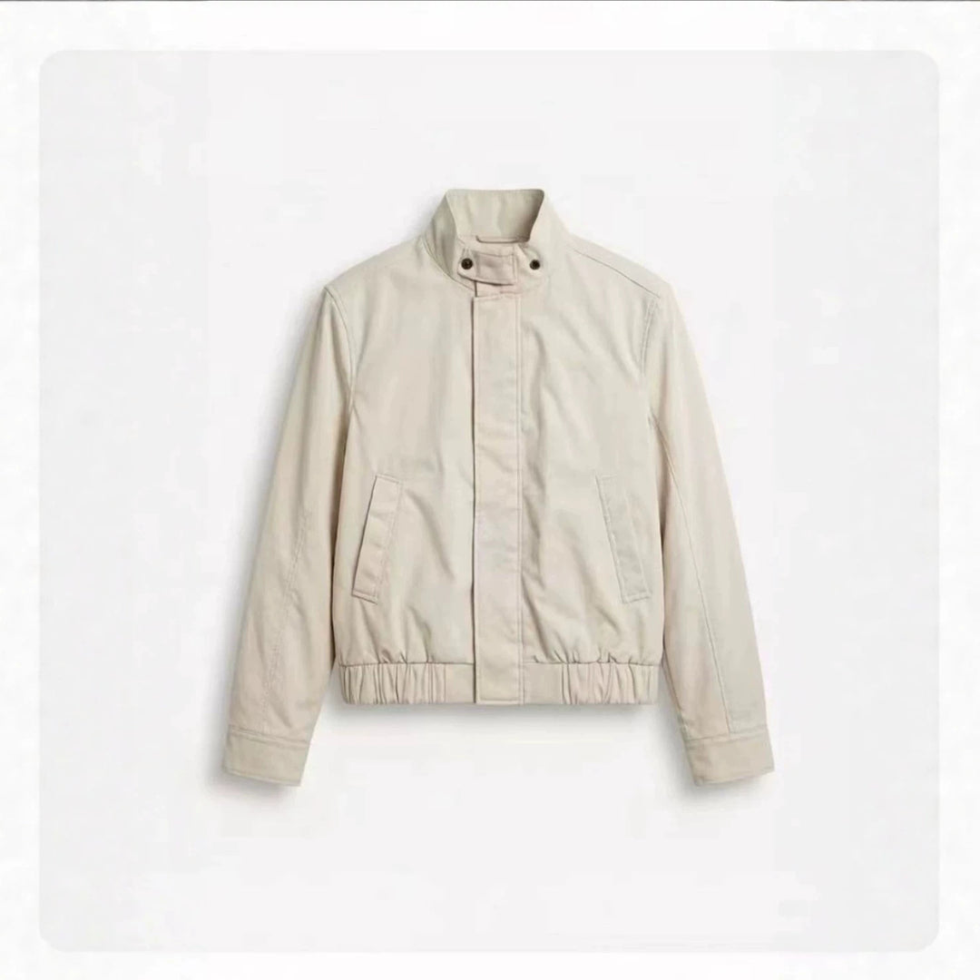 Herren Kurzer Stehkragen-Blouson mit verdecktem Reißverschluss und elastischem Saum Nord Taschen