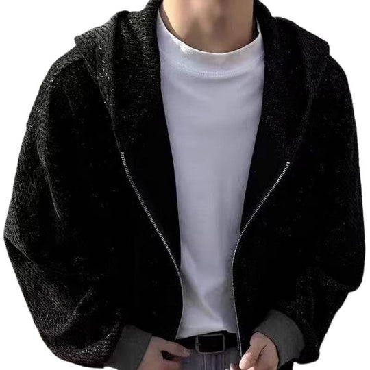 Unisex Oversized Strick-Kapuzenjacke mit Allover-Strukturmuster und Eingrifftaschen Nord Taschen