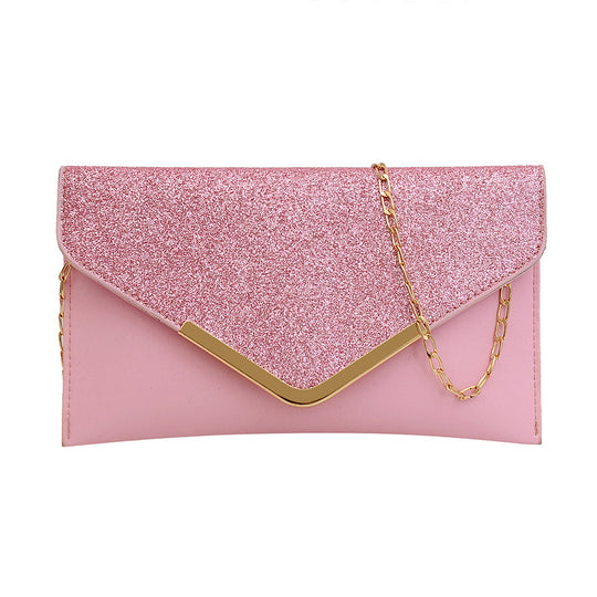 Damen Glamouröse Clutch-Tasche mit funkelndem Obertuch und goldenen Akzenten Nord Taschen