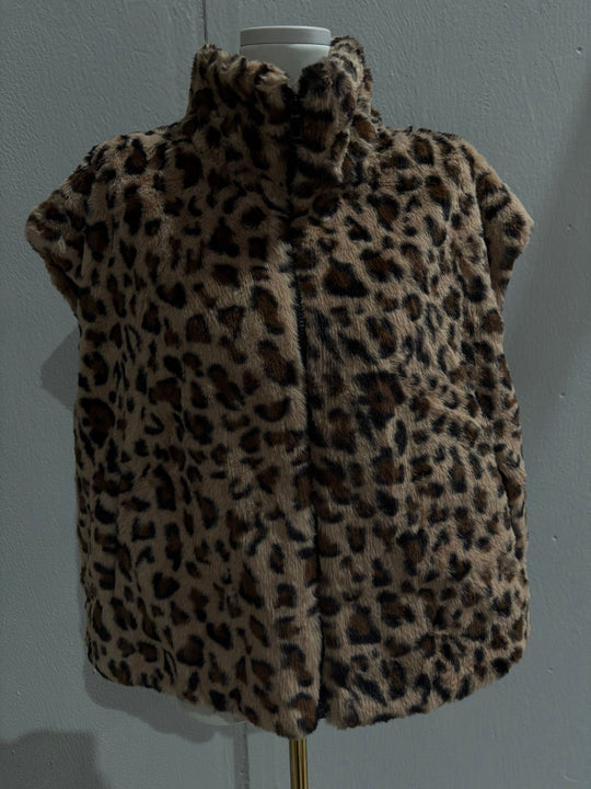 Damen Ärmellose Teddy‑Kunstfellweste mit dichtem Hochflor und Stehkragen Nord Taschen