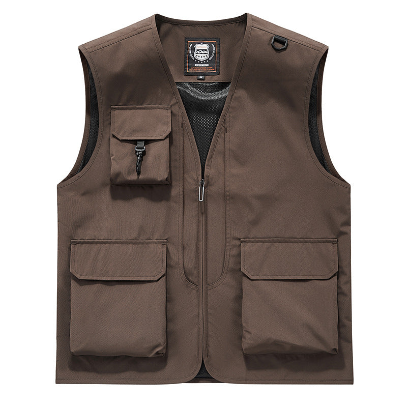 Herren Sichtbare Multifunktionale Utility-Weste mit Mesh‑Futter, Mehrfachtaschen und D‑Ring Nord Taschen