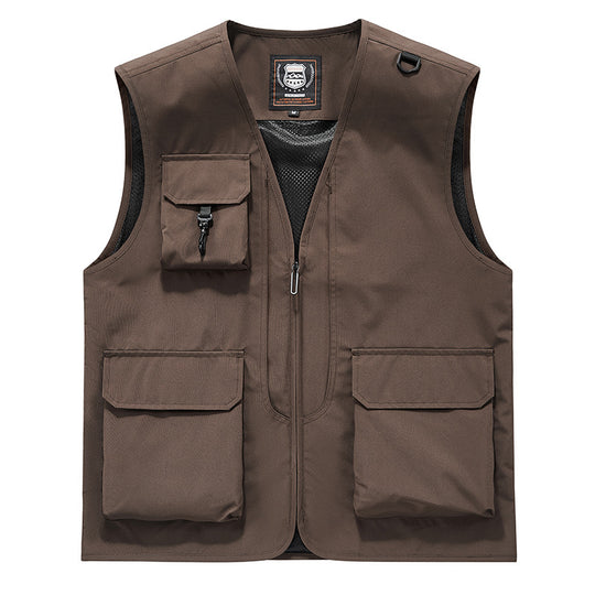 Herren Sichtbare Multifunktionale Utility-Weste mit Mesh‑Futter, Mehrfachtaschen und D‑Ring Nord Taschen