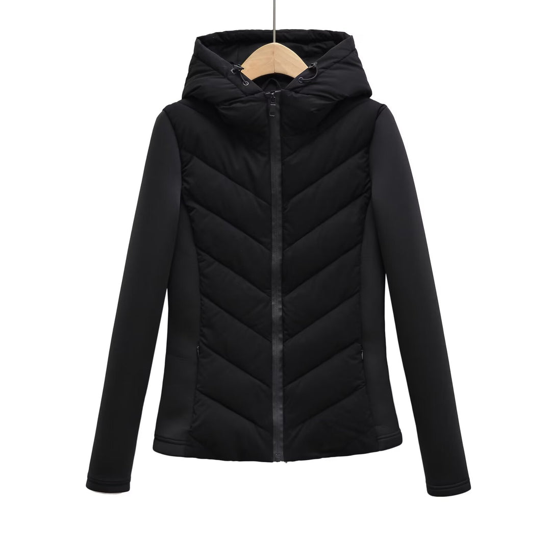 Damen Steppjacke mit Kapuze und Softshell‑Seiteneinsätzen Nord Taschen