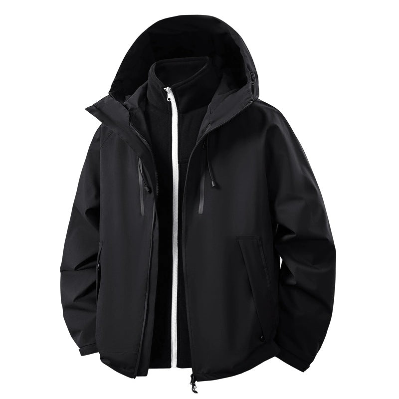 Herren Softshell-Hybridjacke mit abnehmbarem Fleece-Innenfutter winddicht wasserabweisend Nord Taschen