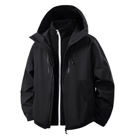 Herren Softshell-Hybridjacke mit abnehmbarem Fleece-Innenfutter winddicht wasserabweisend Nord Taschen