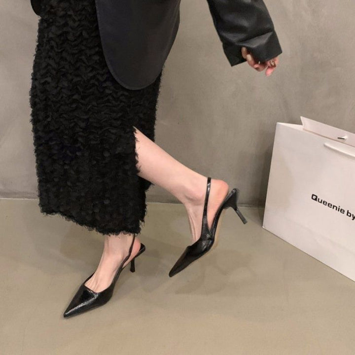 Damen Slingback High Heel Pumps mit elegantem metallic Finish