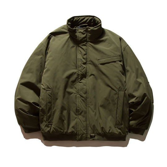 Herren Minimalistische Thermo‑Bomberjacke mit verdeckter Frontblende, hohem Stehkragen und Utility‑D‑Ring Nord Taschen