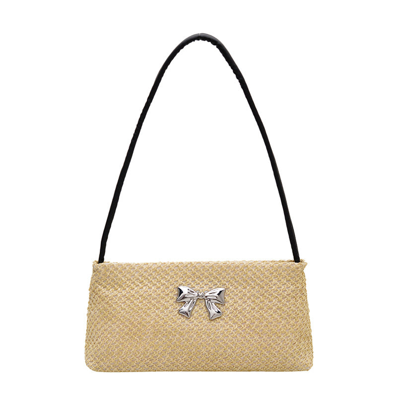 Damen Handtasche mit modischem Strukturdesign und dekorativem Schleifenakzent Nord Taschen