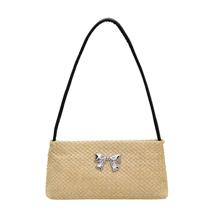 Damen Handtasche mit modischem Strukturdesign und dekorativem Schleifenakzent Nord Taschen