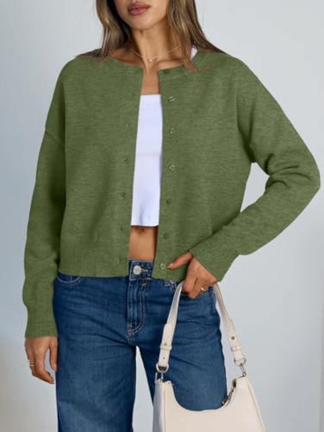 Damen Lockere Strickjacke Nord Taschen