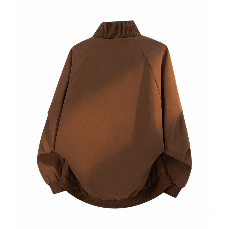 Damen Oversize Harrington-Bomberjacke mit Ballonärmeln, verdecktem Reißverschluss & gerippten Abschlüssen Nord Taschen
