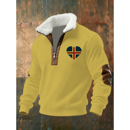 Herren Klassischer Kapuzenpullover mit Fleece-Detail Nord Taschen