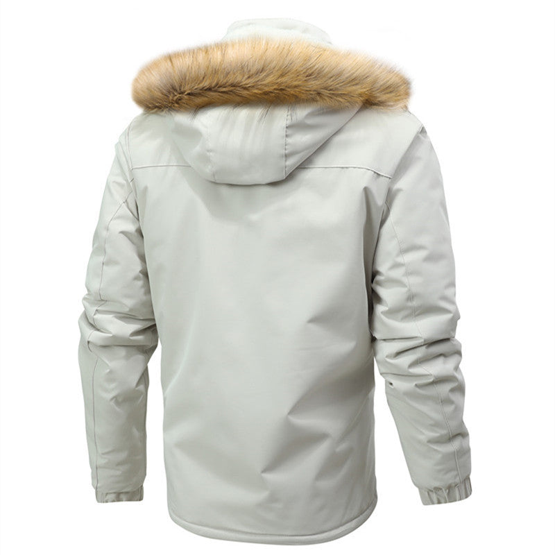 Herren Thermoisolierter Winterparka mit Teddyfutter, abnehmbarer Kunstpelzkapuze und Multifach-Taschen Nord Taschen