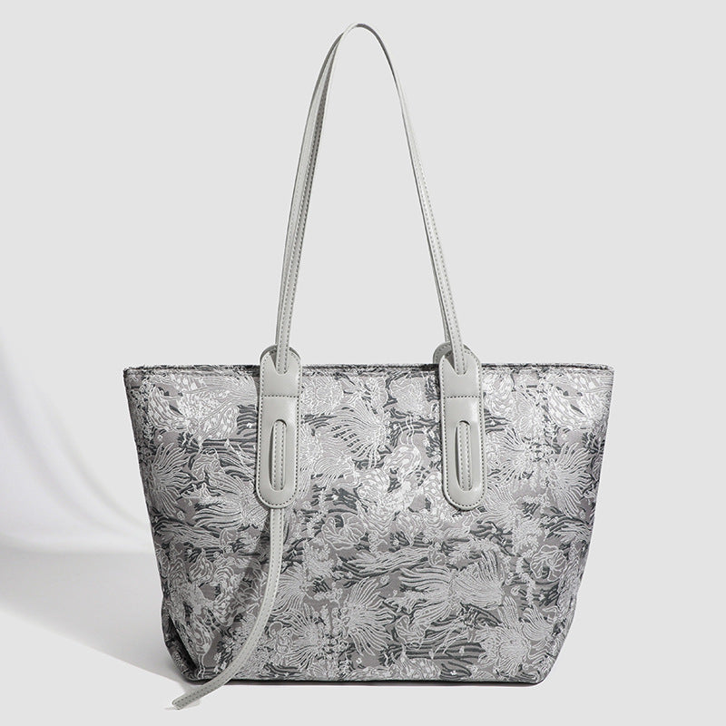 Damen Shopper-Tasche mit floralen Prägungen und strapazierfähigem Außenmaterial Nord Taschen