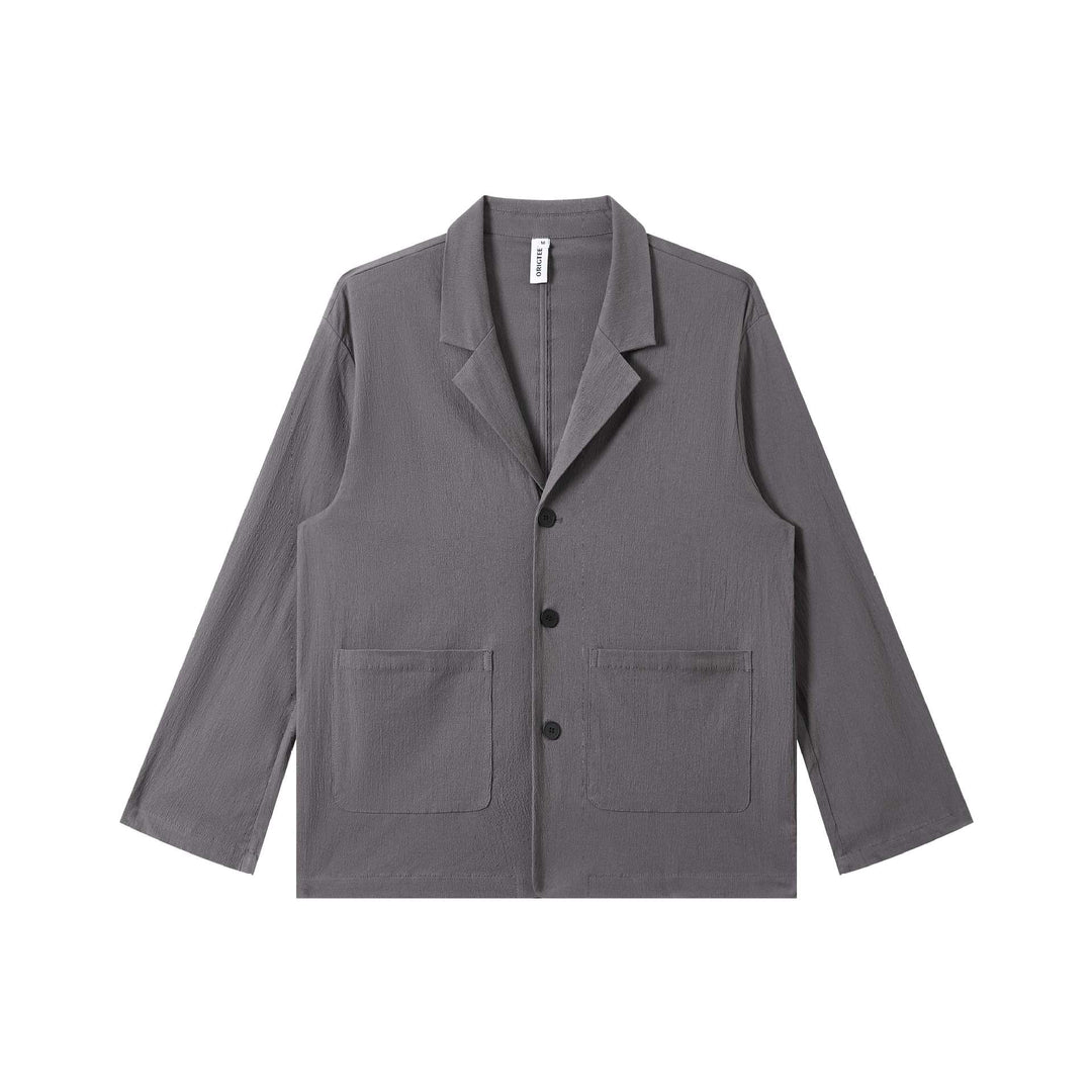 Herren Leichtes Struktur-Overshirt mit Reverskragen, Knopfleiste und aufgesetzten Taschen Nord Taschen