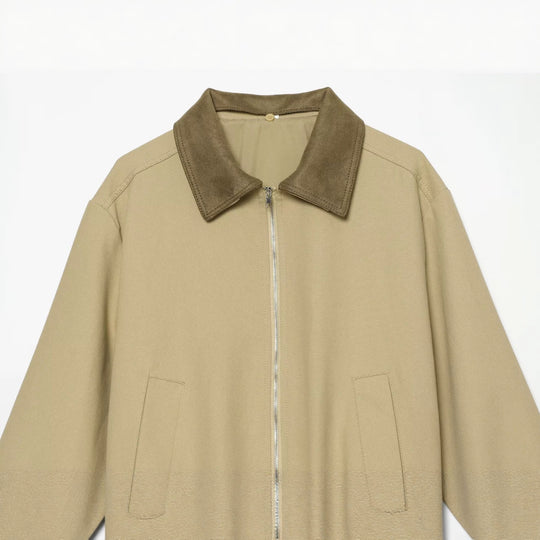 Damen Kurzblouson im Boxy‑Look mit Velourskragen und elastischem Saum Nord Taschen