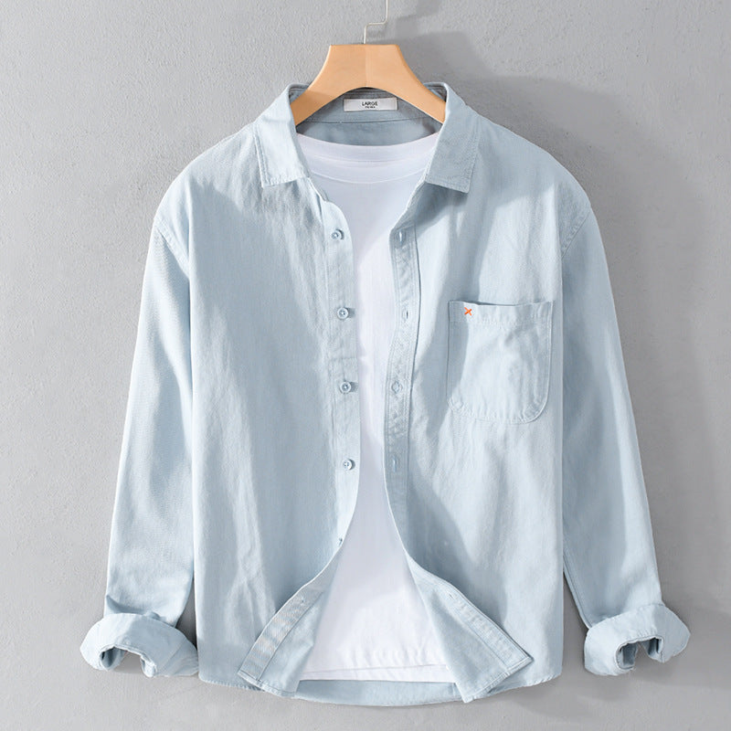 Herren Leichtes Baumwoll-Overshirt im Relaxed-Fit mit Brusttasche Nord Taschen